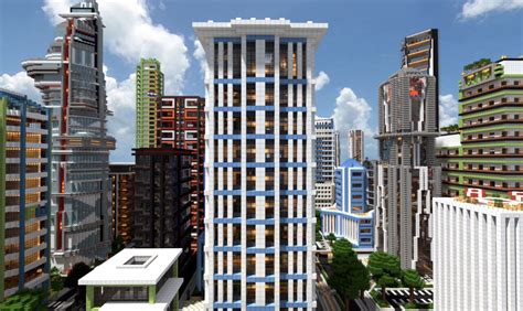 cool minecraft skyscrapers|modern skyscrapers in minecraft.